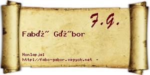 Fabó Gábor névjegykártya