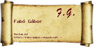 Fabó Gábor névjegykártya